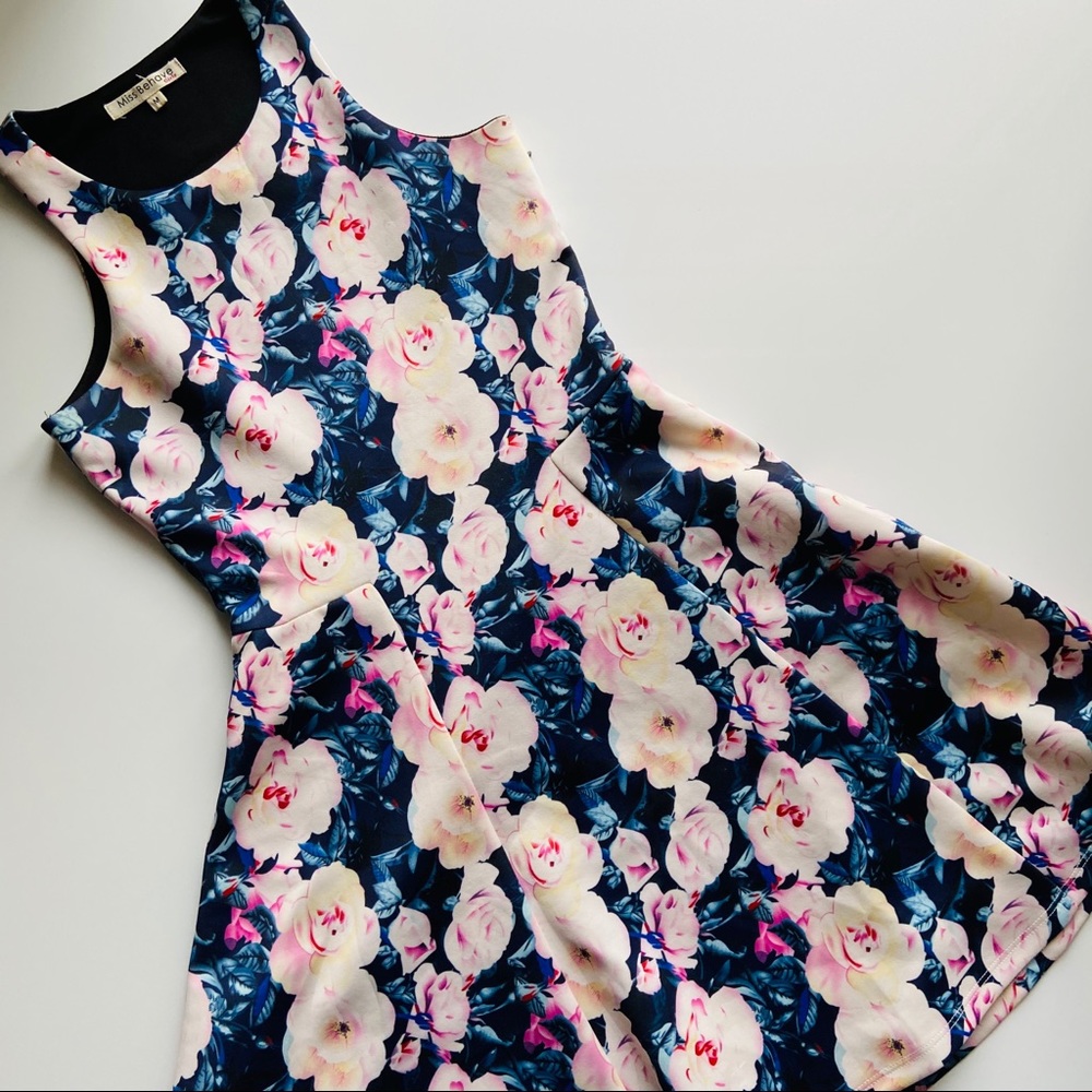 Miss Behave Floral Fit & Flare Sleeveless Dress